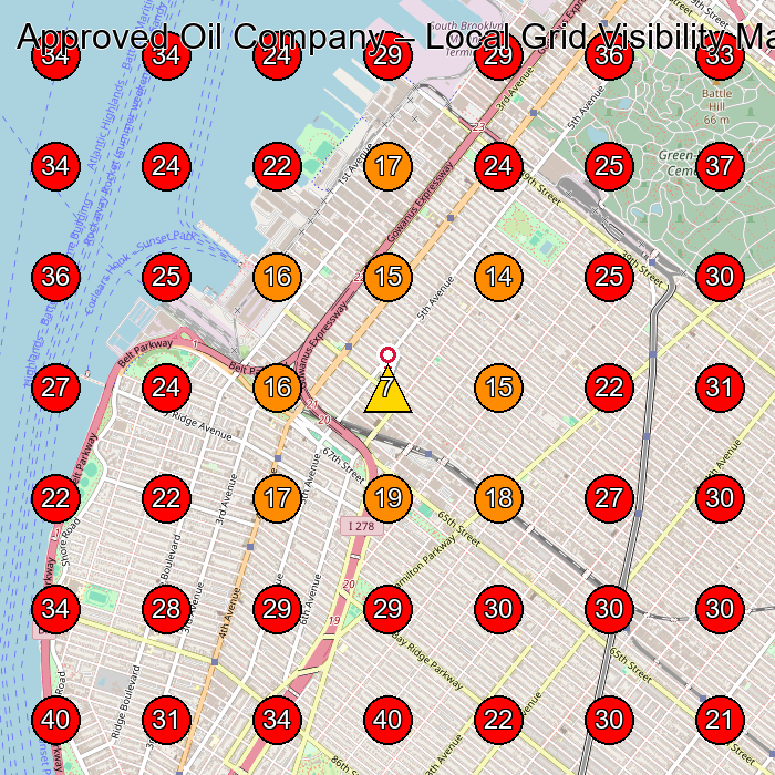 Approved Oil Company GeoGrid visibility map for Plumber in None